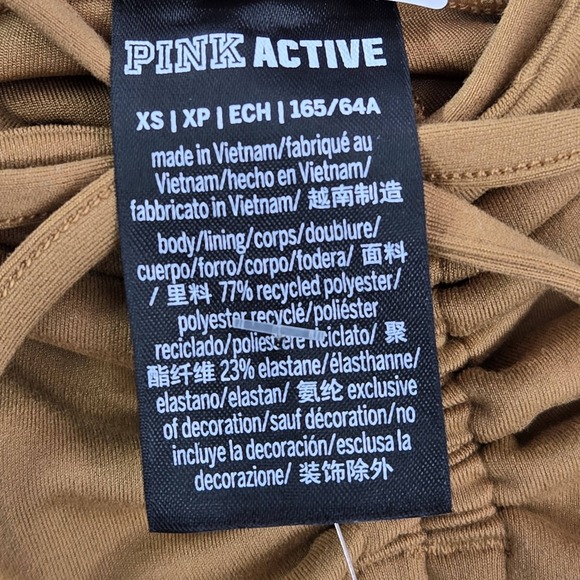 PINK Women Activewear Pants XS Brown Legging Logo Drawstring 27" NWT - Picture 3 of 14